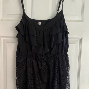 Short Black Dress with Lace